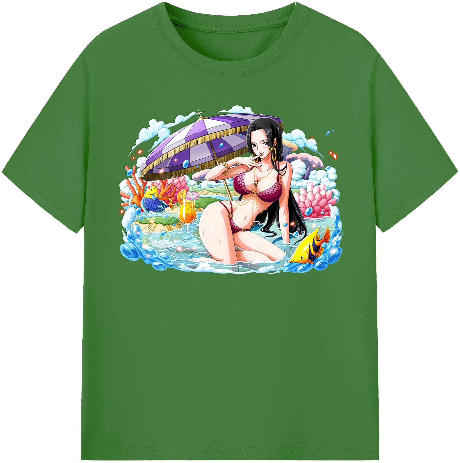 ワンピース ボア・ハンコック ONE PIECE Boa·Hancock レディースカジュアルプリントTシャツ（綿100％）
